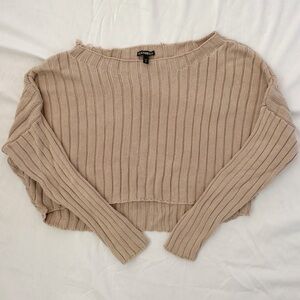 Express Taupe Off-the-Shoulder Sweater